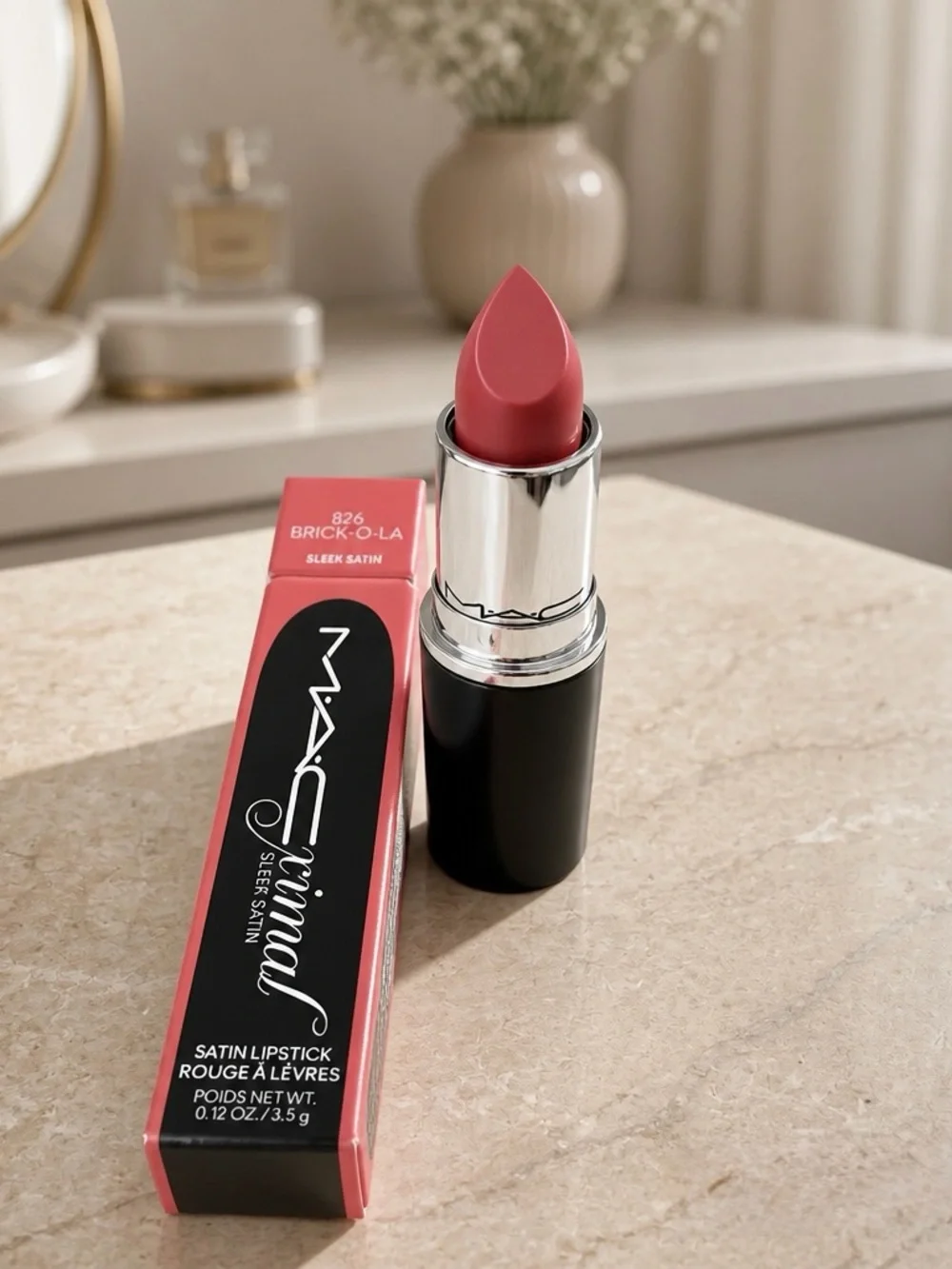 MAC Cosmetics Satin Lipstick Brick-O-La — Pink Brick Hue